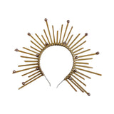Maxbell Halo Crown Headpiece Goddess Headband for Bridal Wedding Stage Performance Round Ball
