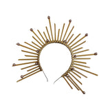 Maxbell Halo Crown Headpiece Goddess Headband for Bridal Wedding Stage Performance Round Ball