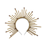 Maxbell Halo Crown Headpiece Goddess Headband for Bridal Wedding Stage Performance Round Ball