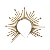 Maxbell Halo Crown Headpiece Goddess Headband for Bridal Wedding Stage Performance Round Ball