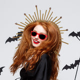 Maxbell Halo Crown Headpiece Goddess Headband for Bridal Wedding Stage Performance Round Ball