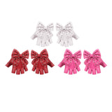 Maxbell Women PU Leather Fingerless Gloves Punk Rivets Gloves for Cosplay Dancing White