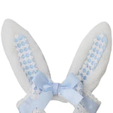 Maxbell Plush Bunny Ears Headband with Bowknot for Halloween Party Adults Blue