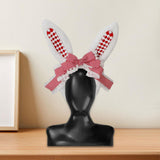 Maxbell Plush Bunny Ears Headband with Bowknot for Halloween Party Adults Red