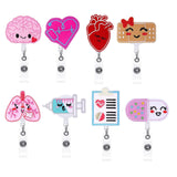 Maxbell 8x Nurse Badge Holder Nursing Badge Reel for Volunteer Teachers Doctor