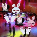 Maxbell Bunny Costume Set Rabbit Ear Topper Hat Mask Gloves for Party Birthday White Mask