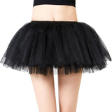 Maxbell Layered Women Tulle Tutu Skirt Supplies Performance Concert Beach Stage Black