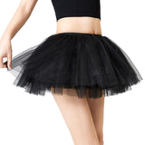 Maxbell Layered Women Tulle Tutu Skirt Supplies Performance Concert Beach Stage Black