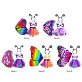 Maxbell 4Pcs Girls Fairy Costume Set Butterfly Wing for Stage Performance Carnival Style A