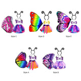 Maxbell 4Pcs Girls Fairy Costume Set Butterfly Wing for Stage Performance Carnival Style A