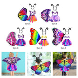 Maxbell 4Pcs Girls Fairy Costume Set Butterfly Wing for Stage Performance Carnival Style A