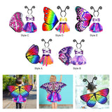 Maxbell 4Pcs Girls Fairy Costume Set Butterfly Wing for Stage Performance Carnival Style A
