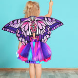 Maxbell 4Pcs Girls Fairy Costume Set Butterfly Wing for Stage Performance Carnival Style A