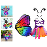 Maxbell 4Pcs Girls Fairy Costume Set Butterfly Wing for Stage Performance Carnival Style A