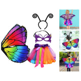 Maxbell 4Pcs Girls Fairy Costume Set Butterfly Wing for Stage Performance Carnival Style A