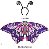 Maxbell 4Pcs Girls Fairy Costume Set Butterfly Wing for Stage Performance Carnival Style B