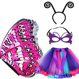 Maxbell 4Pcs Girls Fairy Costume Set Butterfly Wing for Stage Performance Carnival Style C