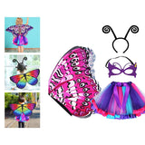 Maxbell 4Pcs Girls Fairy Costume Set Butterfly Wing for Stage Performance Carnival Style C