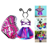 Maxbell 4Pcs Girls Fairy Costume Set Butterfly Wing for Stage Performance Carnival Style C
