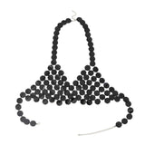 Maxbell Shiny Sequin Crop Tops Halter Tops Clothes Bralette Stage Performance Beach Length 90cm to 105cm Black