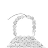 Maxbell Shiny Sequin Crop Tops Halter Tops Clothes Bralette Stage Performance Beach Length 83cm to 108cm White