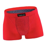 Maxbell Elastic Men Underwear Shorts Briefs for Boys Energetic Underpants L Red