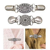 Maxbell Fashion Sweater Clips Cardigan Clips for Clothing Blouse Women Girls wearing Oval