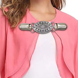 Maxbell Fashion Sweater Clips Cardigan Clips for Clothing Blouse Women Girls wearing Oval