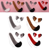 Maxbell Fox Ears and Long Tail Set Dress up Costume Accessories for Prom Halloween Gray White