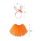 Maxbell Easter Costume Girls Ear Carrot Headband for Birthday Party Photo Props Headband and Skirt