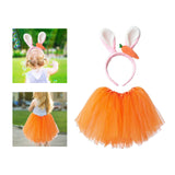 Maxbell Easter Costume Girls Ear Carrot Headband for Birthday Party Photo Props Headband and Skirt