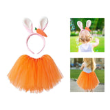 Maxbell Easter Costume Girls Ear Carrot Headband for Birthday Party Photo Props Headband and Skirt