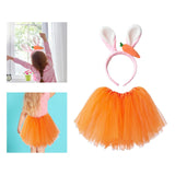 Maxbell Easter Costume Girls Ear Carrot Headband for Birthday Party Photo Props Headband and Skirt