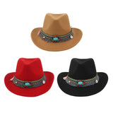 Maxbell Women Men Western Cowboy Hat Fedora Hat Sun Hat for Festival party Red