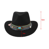 Maxbell Women Men Western Cowboy Hat Fedora Hat Sun Hat for Festival party Black