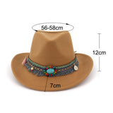 Maxbell Women Men Western Cowboy Hat Fedora Hat Sun Hat for Festival party Light Brown