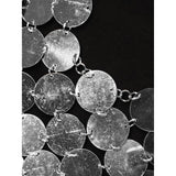 Maxbell Women Sequined Spaghetti Straps Dress Sequin Decorative Open Back for Club Argent