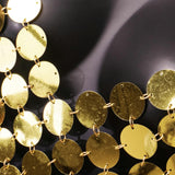 Maxbell Women Sequined Spaghetti Straps Dress Sequin Decorative Open Back for Club Aureate