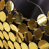 Maxbell Women Sequined Spaghetti Straps Dress Sequin Decorative Open Back for Club Aureate