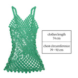 Maxbell Women Sequined Spaghetti Straps Dress Sequin Decorative Open Back for Club Green