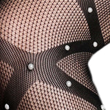 Maxbell Women's Net Stockings Leggings Tights Flat Back False Pearl Patterned