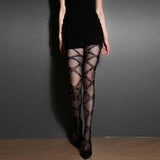 Maxbell Women's Net Stockings Leggings Tights Flat Back False Pearl Patterned