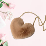 Maxbell Fashion Heart Shape Shoulder Bag Women Crossbody with Chain for Girls Party Khaki