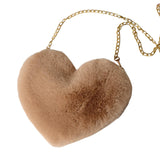 Maxbell Fashion Heart Shape Shoulder Bag Women Crossbody with Chain for Girls Party Khaki