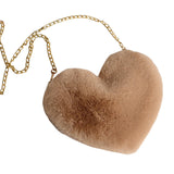 Maxbell Fashion Heart Shape Shoulder Bag Women Crossbody with Chain for Girls Party Khaki
