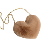 Maxbell Fashion Heart Shape Shoulder Bag Women Crossbody with Chain for Girls Party Khaki