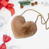 Maxbell Fashion Heart Shape Shoulder Bag Women Crossbody with Chain for Girls Party Khaki