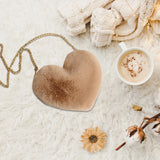 Maxbell Fashion Heart Shape Shoulder Bag Women Crossbody with Chain for Girls Party Khaki