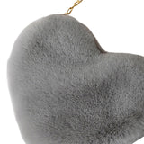 Maxbell Fashion Heart Shape Shoulder Bag Women Crossbody with Chain for Girls Party Light Gray