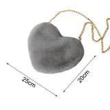 Maxbell Fashion Heart Shape Shoulder Bag Women Crossbody with Chain for Girls Party Light Gray